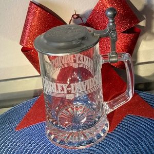 SOLD. Harley Davidson Glass Mug/Stein